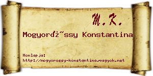 Mogyoróssy Konstantina névjegykártya